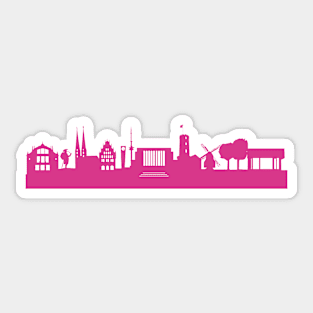 Bielefeld skyline pink Sticker